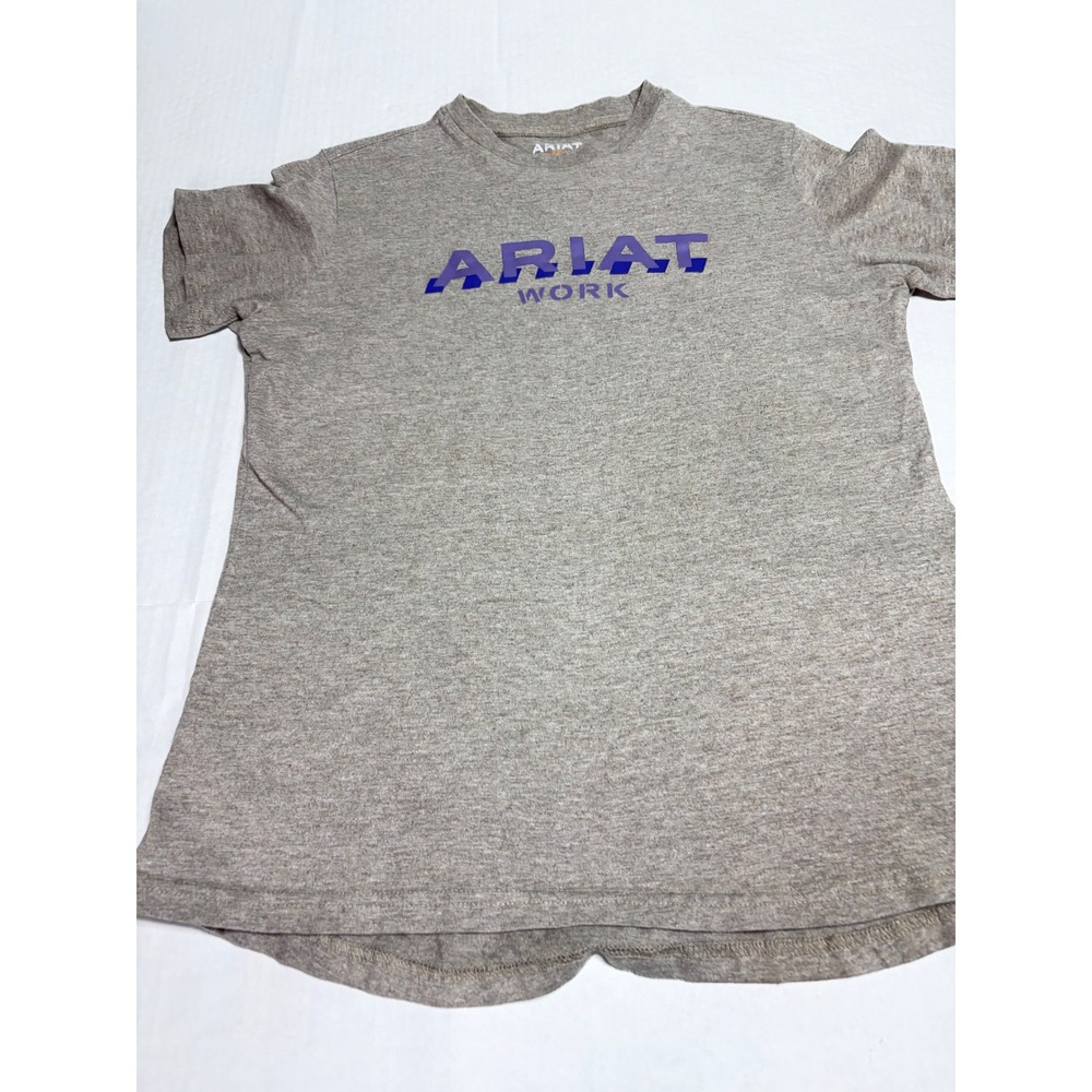 Ariat Work Womens Heather Gray Graphic Logo Short Sleeve T-Shirt Size S